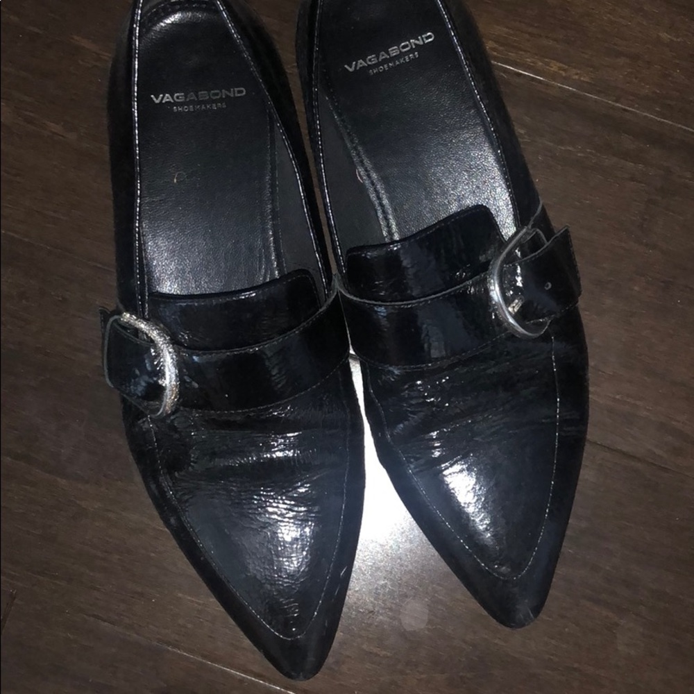 Vagabond patent loafers